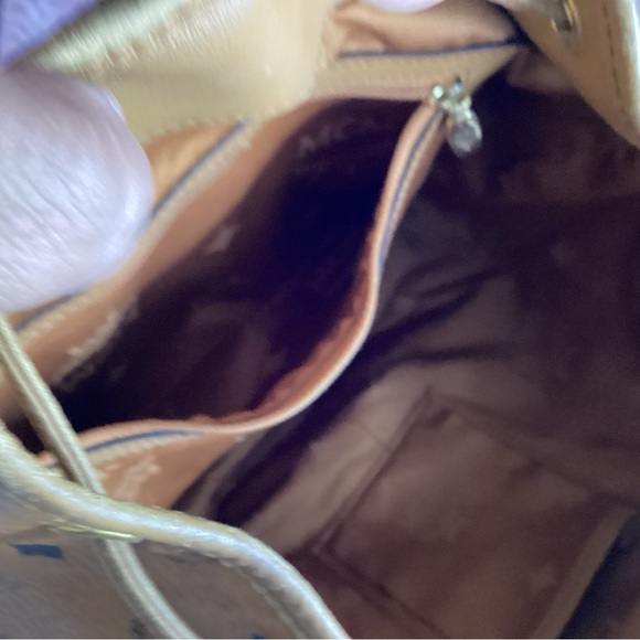MCM Visetos Dessau drawstring bag in cognac monogram leather in GUC - Picture 10 of 13